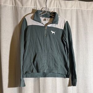 PINK pullover teal/white size s